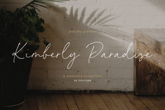 Kimberly Paradise: A Handcrafted Script Font for Elegant Designs
